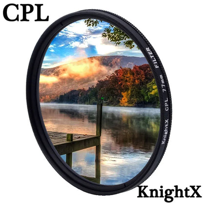 KnightX-filtro de lente de cámara polarizador CPL, 49, 52, 55, 58, 62, 67, 72, 77mm, para Sony, Canon, Nikon, d5300, 600d, d3200, 52mm, 58mm