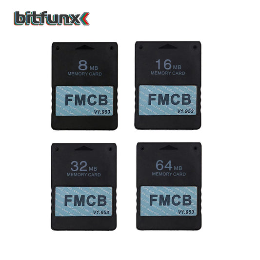 Tarjeta de memoria Bitfunx para consola PS2 Fat, 8MB, 16MB, 32MB, 64MB, V1.953 gratis, McBoot, FMCB, OPL