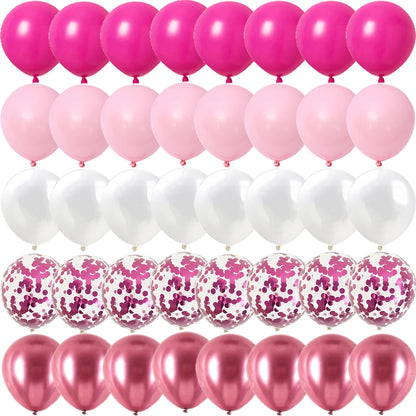 Rose Pink Metal Latex Confetti Confetti Balloons Wedding Decorations Matte Globos New Year Birthday Party Decorations