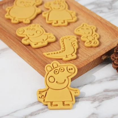 Molde estereoscópico para galletas de Peppa Pig, molinillo de galletas para el hogar, moldes de bricolaje para hacer azúcar, herramientas para hornear, regalo para niños