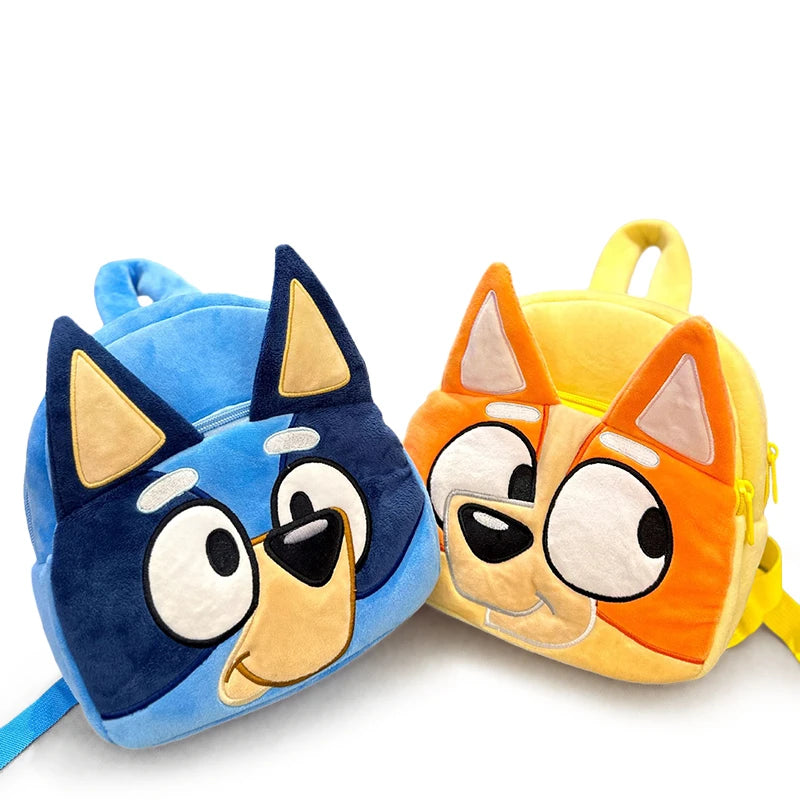 Bluey-mochila de dibujos animados para niños, morral escolar con diseño de perro Azul y naranja, Kawaii, regalo para niños