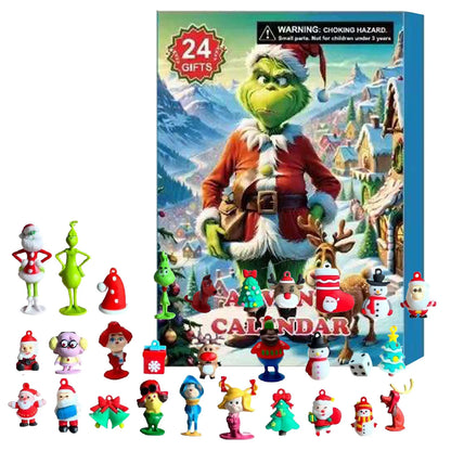 Calendario de adviento de muñeca de feliz navidad, contiene 24 regalos, figuras de terror de Halloween, calendario de adviento, cuenta atrás de Halloween