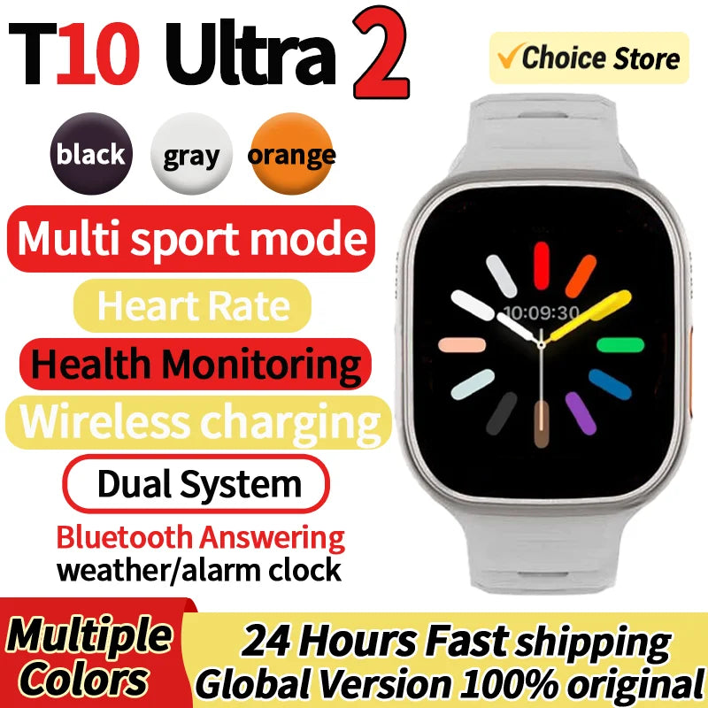 Reloj inteligente T10 U2 2024 Original para hombre y mujer, accesorio de pulsera con Bluetooth, llamadas, BT, juego de música, carga inalámbrica, NFC, para Android e IOS