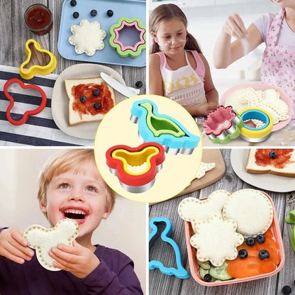 Juego de cortadores de sándwich con sellador, DIY cortador de galletas, formas de árbol de Navidad, sandwicheras para niños y niñas, caja de almuerzo Bento