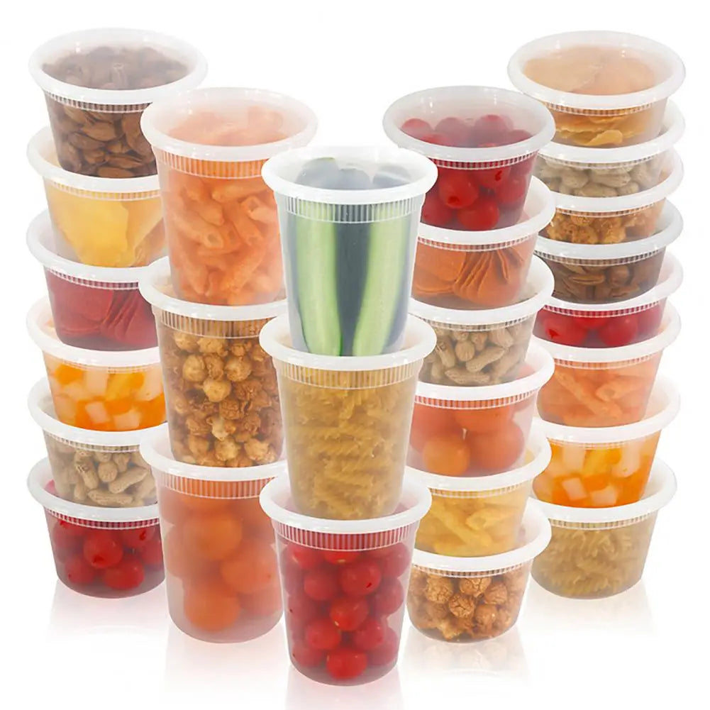 Bpa-free Plastic Deli Containers 20pcs Airtight Round Food Storage Boxes Bpa-free Microwave Safe Containers for Meal Prep Deli