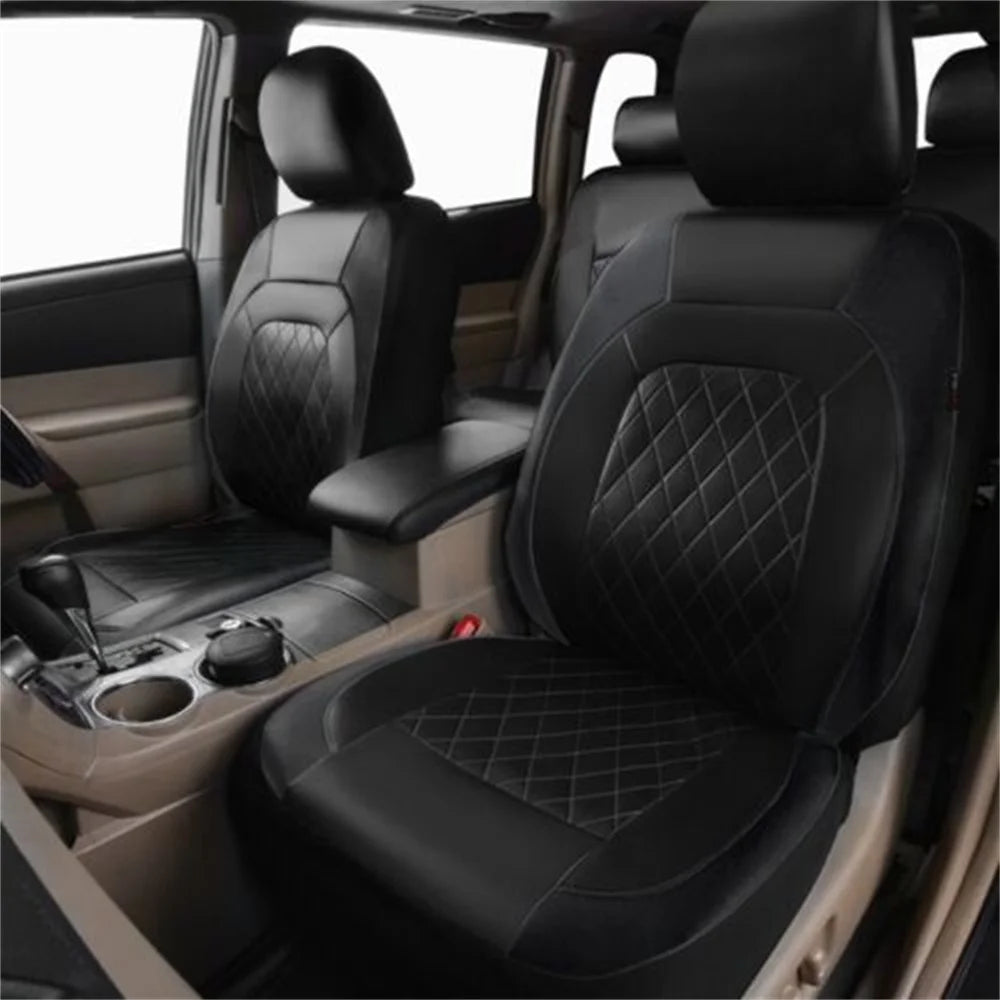 Funda protectora de cuero sintético para asiento de coche, conjunto completo de fundas protectoras para Interior de automóvil, impermeables, universales, 9 unidades por juego