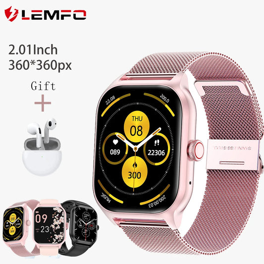 LEMFO-reloj inteligente LT10 para hombre Accesorio de pulsera resistente al agua con Bluetooth relogios masculino llamadas pantalla de 2024 pulgadas 2,01x360 seguimiento de actividad deportiva regalo 360 elección