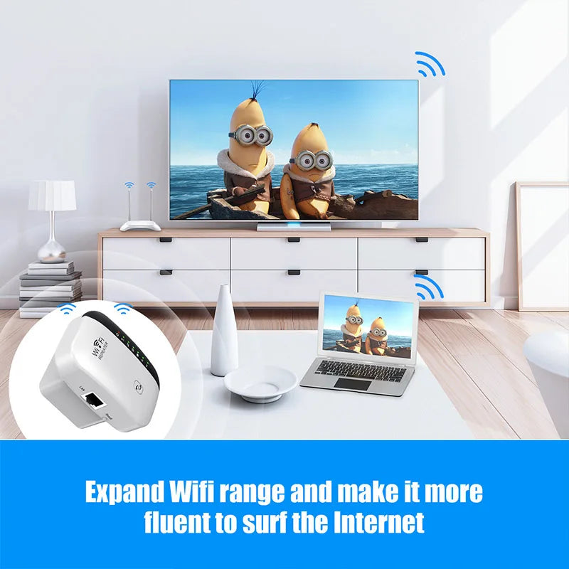 Repetidor Wifi inalámbrico, amplificador de señal, potenciador de red extendida, enrutador doméstico de 300m a través de la pared, recepción en movimiento para dormitorio, UE y EE. UU.