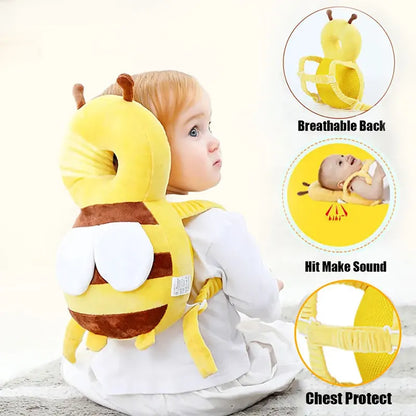 Protector de cabeza y espalda para bebé, almohada de protección para aprender a caminar, cojín Protector de cabeza anticaída, gorra de transporte de dibujos animados para niños, Bibi seguro