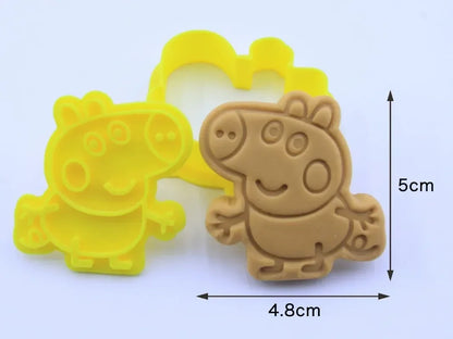 Molde estereoscópico para galletas de Peppa Pig, molinillo de galletas para el hogar, moldes de bricolaje para hacer azúcar, herramientas para hornear, regalo para niños