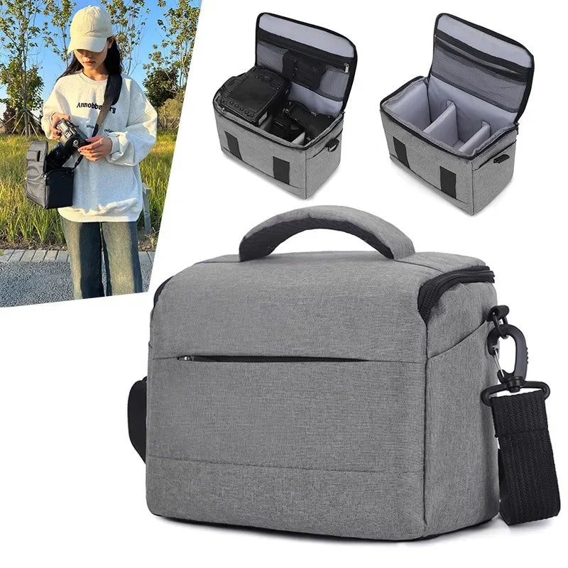 Bolso de hombro de nailon para cámara DSLR, estuche portátil para fotógrafo para Sony, Nikon, Canon, Panasonic, bolso cruzado para equipo