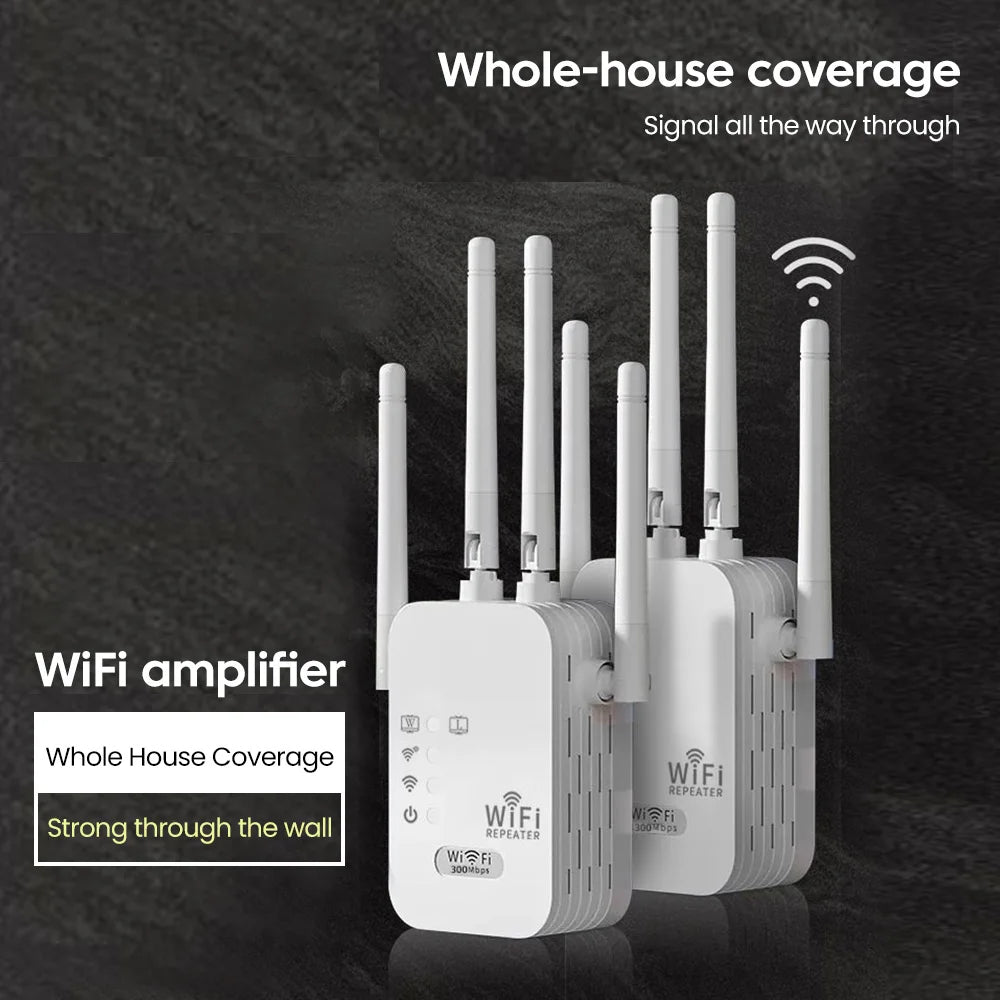 Crouch-extensor de señal Wifi para el hogar, repetidor inalámbrico de largo alcance, 2,4G, 300Mbps, amplificador 802,11 b/g/n