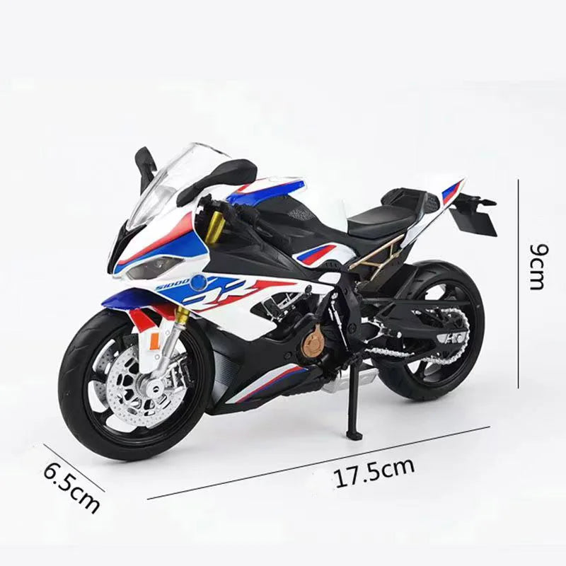 Modelo de coche de aleación S1000RR técnico a escala 1:12, vehículo todoterreno fundido a presión, juguetes para niños, regalo de cumpleaños, colección de coches