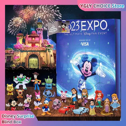 Calendario de Adviento de Disney, Caja Ciega sorpresa de punto de dibujos animados/mocky Mouse, Caja Ciega de Anime, Caja misteriosa, bolsa Guess, Gif de Navidad