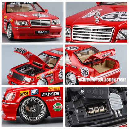 Bens-modelo de coche de aleación con cabeza de tigre 1:24, versión modificada, vehículo fundido a presión con sonido y luz, juguetes de decoración para niños, regalo