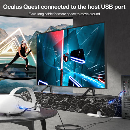 Cable de carga de transferencia de datos de 5Gbps, USB 3,0 a tipo C para PSVR2 Oculus Quest 3 /2, Cable de enlace, auriculares VR para PICO 4, accesorios