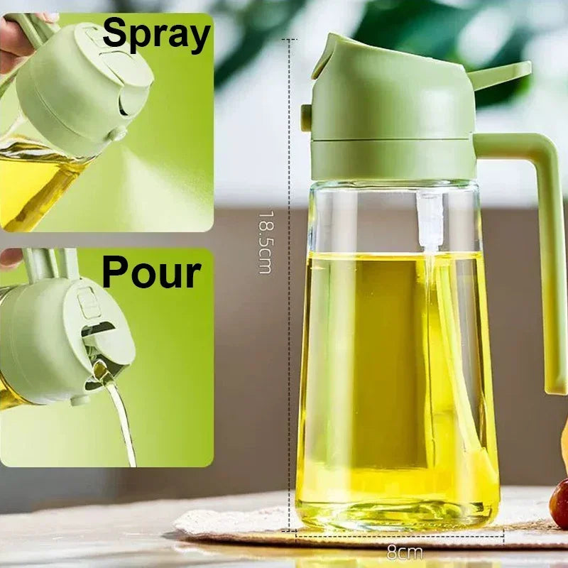 Plastic 2 in 1 Kitchen Oil Spray Bottle Olive Acid Sprayer oil mouth for Cooking BBQ Baking Oil Dispenser Accessories