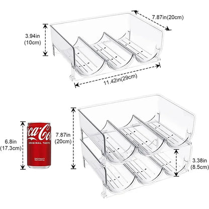 4 Tier Stackable Beverage Organizer Cabinet Wine Organizer Refrigerator Mug Organizer Multifunctional Folding Storage Rack