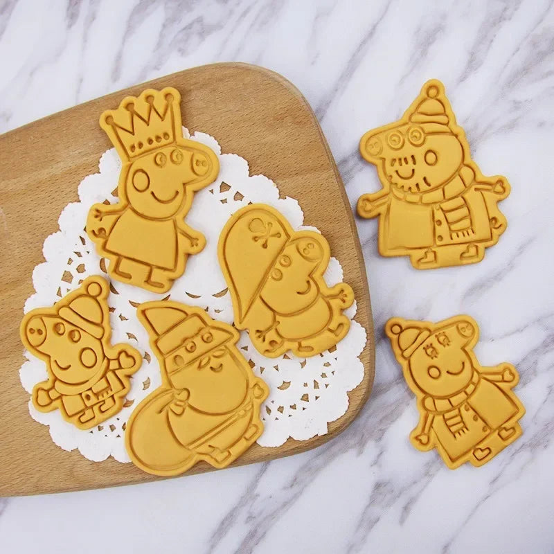 Molde estereoscópico para galletas de Peppa Pig, molinillo de galletas para el hogar, moldes de bricolaje para hacer azúcar, herramientas para hornear, regalo para niños