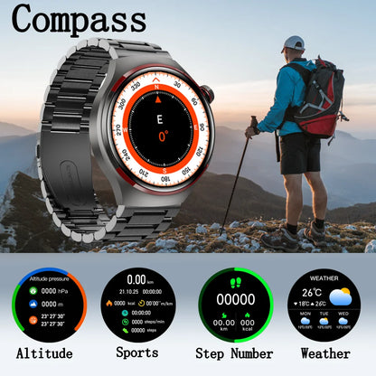 GT4 Pro-reloj inteligente con GPS para hombre y mujer, pulsera con Pantalla AMOLED HD, Bluetooth, llamadas, NFC, IP68, resistente al agua, control del azúcar en la sangre