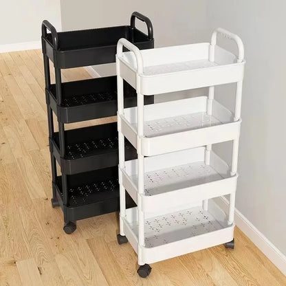 Estante de almacenamiento con ruedas para el hogar, carrito pequeño multicapa, piso a piso, cocina, dormitorio, baño