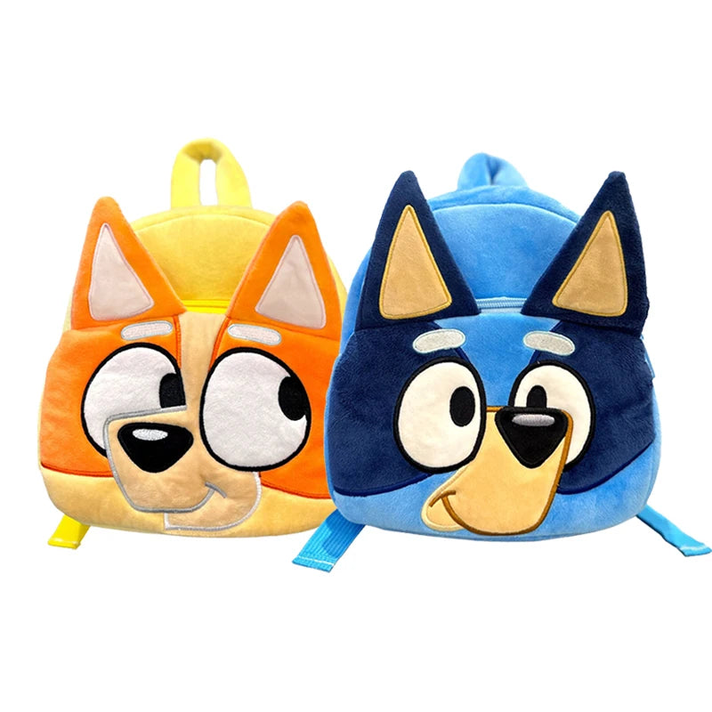 Bluey-mochila de dibujos animados para niños, morral escolar con diseño de perro Azul y naranja, Kawaii, regalo para niños