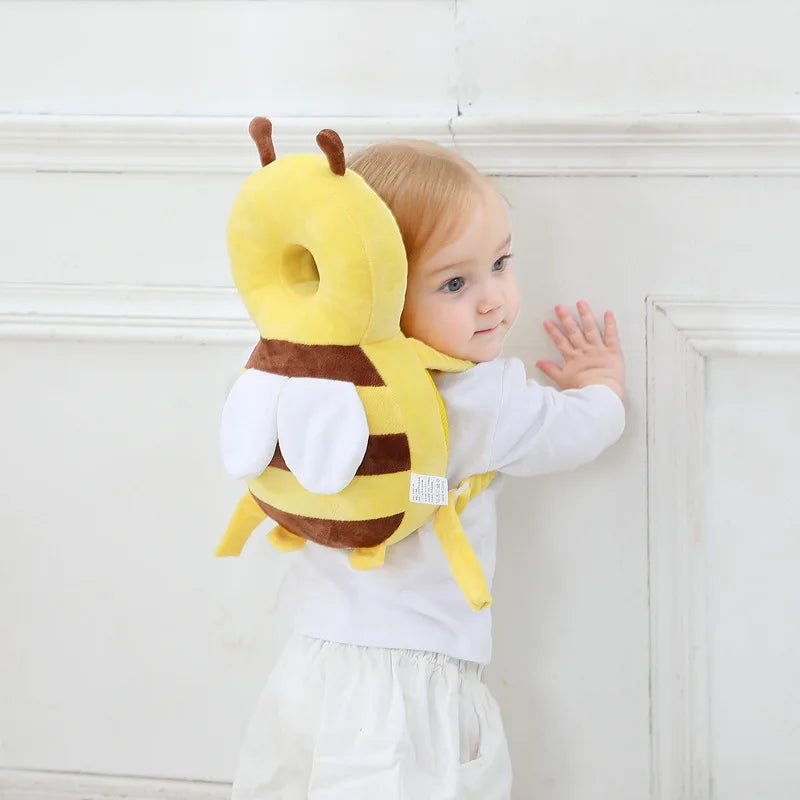 Protector de cabeza y espalda para bebé, almohada de protección para aprender a caminar, cojín Protector de cabeza anticaída, gorra de transporte de dibujos animados para niños, Bibi seguro