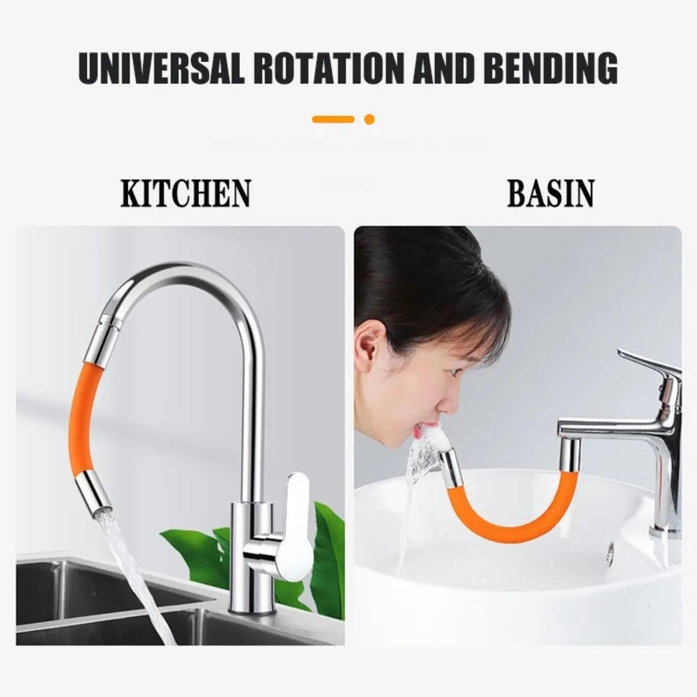 360° Rotating Silica Gel Faucet Extender Flexible Bending Bathroom Faucet Sink Universal Splash Extender Kitchen Accessories