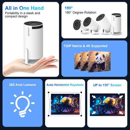 Magcubic-proyector 4K Wifi6 para cine en casa, dispositivo con Android 11, 260, ANSI, WIFI Dual, Allwinner H713, BT5.0, 1280x720P, portátil, para exteriores, HY300 Pro