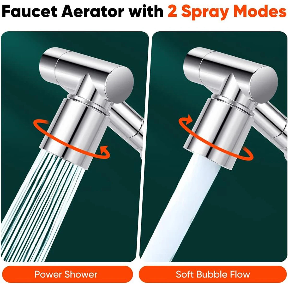 Retractable Universal 1440 °Swivel Robotic Arm Swivel Extension Faucet Aerator Kitchen Sink Faucet Extender 2 Water Flow Mode