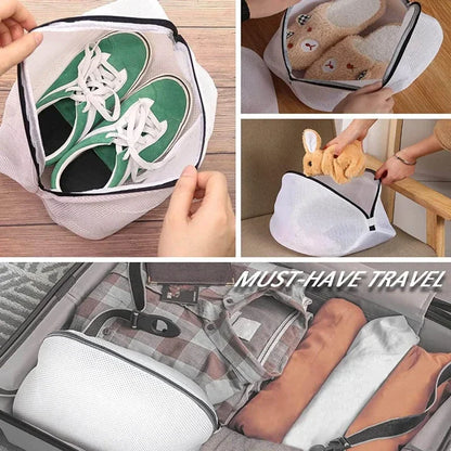 Mesh Laundry Bag Washing Machine Shoes Bag with Zips Travel Shoe Storage Bags Protective Clothes Storage Box Organizer Bags