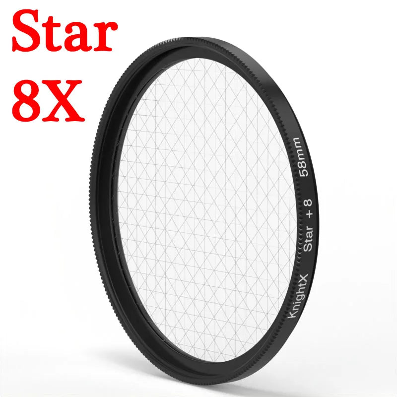 KnightX Filtro de estrella de efectos, línea de 52mm, 55mm, 58mm, 67mm, 77mm, filtro de lente de cámara para Canon, Eos, Sony, Nikon, fotografía fotográfica