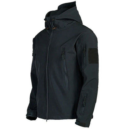 Militar de piel de tiburón Soft Shell Chaquetas Hombres Táctica a prueba de viento chaqueta impermeable hombres Ejército Chaquetas de combate para hombre con capucha Bomber Abrigos