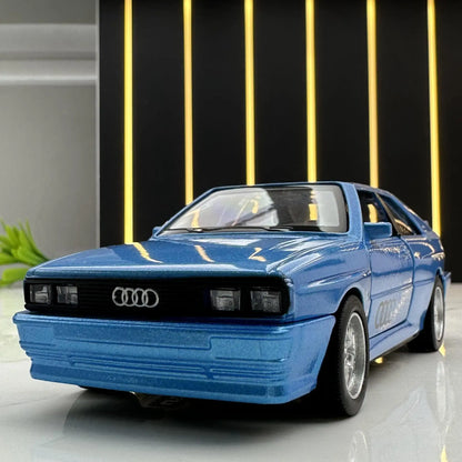 Audi Quattro 1980-modelos de coches de aleación, vehículos fundidos a presión, puertas abiertas, coche deportivo para adultos, regalos de colección, 1:36