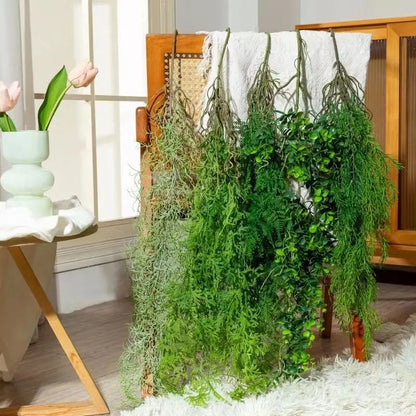 Artificial Hanging Green Plant Rattan Green Grass Plants Fake Vine Ivy Hanging Plant for Home Garden Wedding Wall Decoration