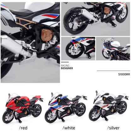 Modelo de coche de aleación S1000RR técnico a escala 1:12, vehículo todoterreno fundido a presión, juguetes para niños, regalo de cumpleaños, colección de coches