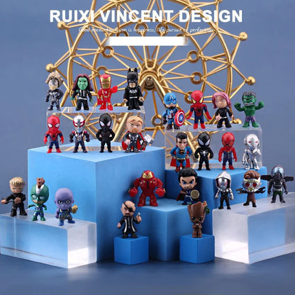 Disney-figuras de los Vengadores de Marvel para niños, colección de figuras de decoración, juguetes de cápsulas para regalo de Navidad, Hulk, Thor, Spider Man, venom, Capitán