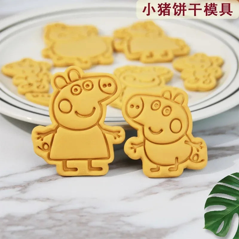 Molde estereoscópico para galletas de Peppa Pig, molinillo de galletas para el hogar, moldes de bricolaje para hacer azúcar, herramientas para hornear, regalo para niños