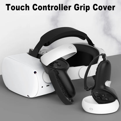 HUNDAI-cubierta protectora para Oculus Quest 2 VR, accesorios de VR, controlador táctil, cubierta de silicona, agarre de mango de piel con nudillo