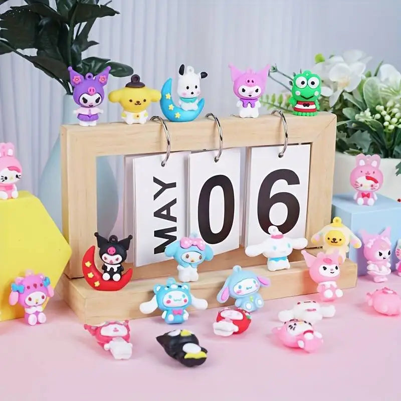 Miniso Sanrio-Calendario de Adviento de Navidad para niños, modelos de figuras de Anime, Juguetes sorpresa de Adviento, regalo de Navidad, 2024