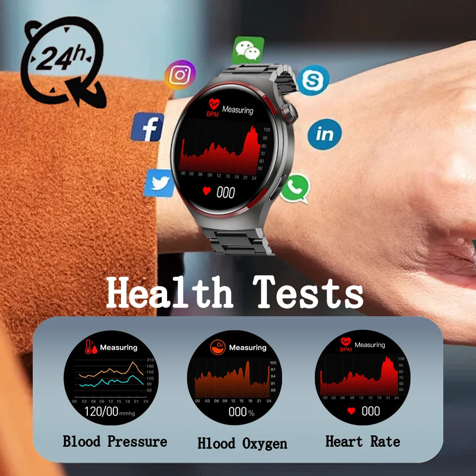 GT4 Pro-reloj inteligente con GPS para hombre y mujer, pulsera con Pantalla AMOLED HD, Bluetooth, llamadas, NFC, IP68, resistente al agua, control del azúcar en la sangre