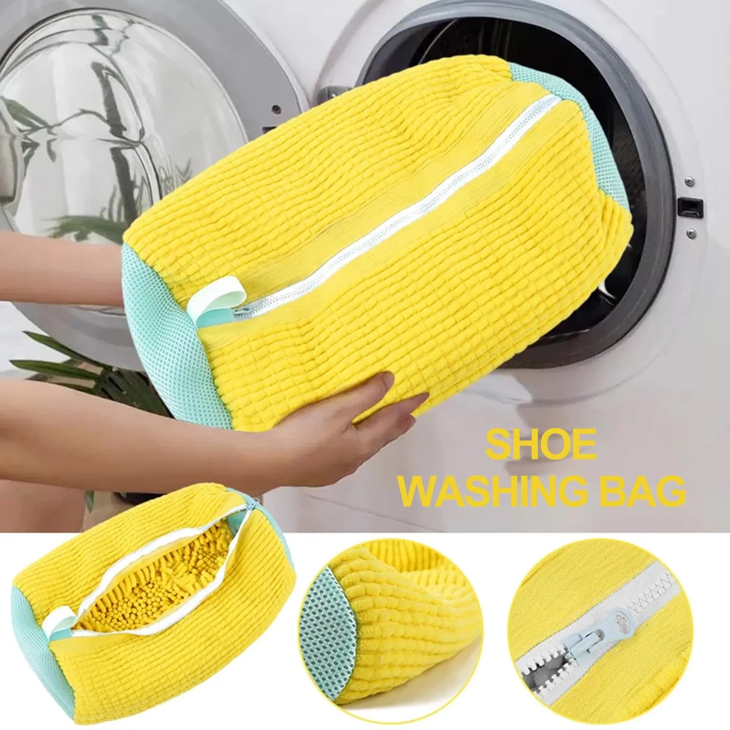 1/2PCS Washing Shoes Bag  Protector Fluffy fibers Polyester Washing Shoes Machine Friendly Laundry Bag Drying Bags