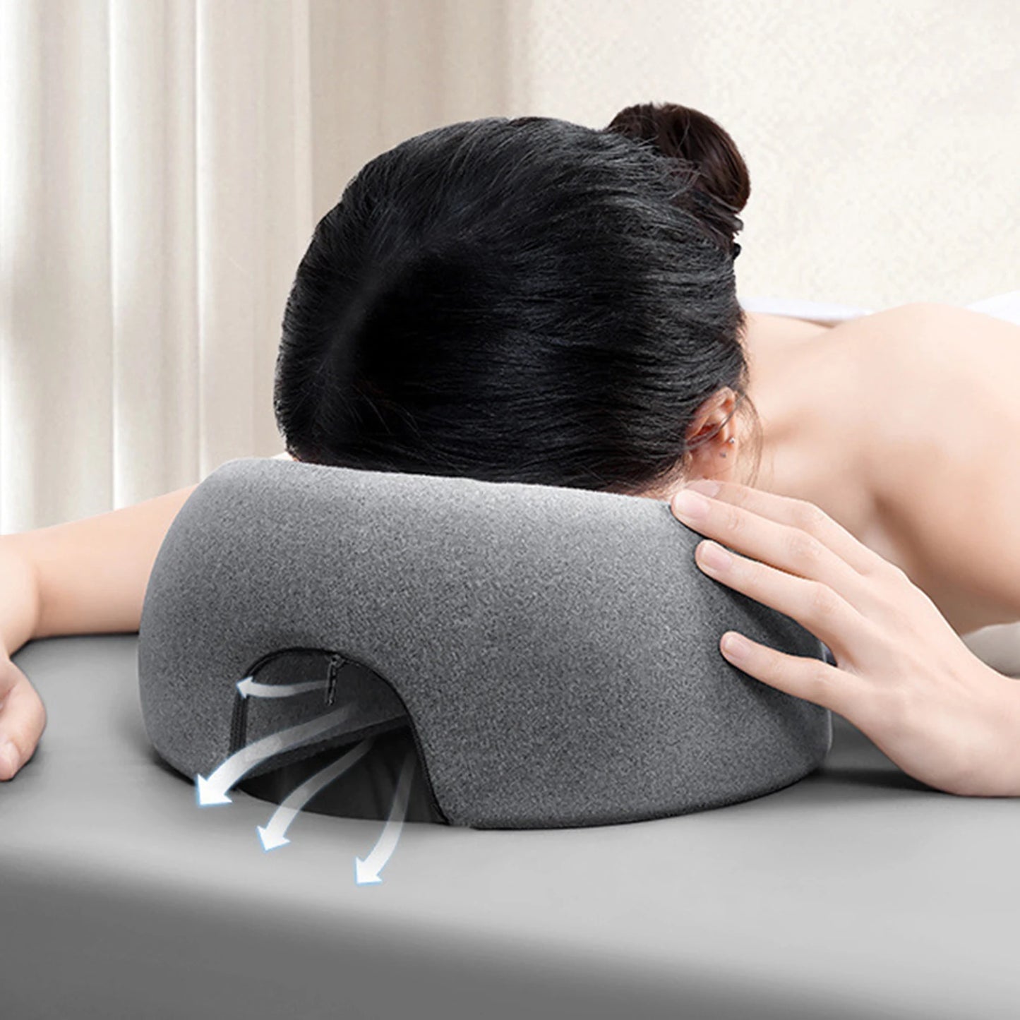 Almohada de espuma viscoelástica para salón de belleza, reposacabezas de masaje para el hogar, cómoda y ergonómica.