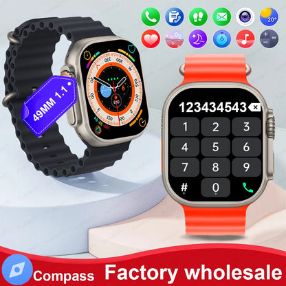 Reloj inteligente T10 para hombre y mujer, pulsera con Bluetooth, llamadas, BT, juegos de música, carga inalámbrica, NFC, GPS, caja, 49mm, novedad de 2024