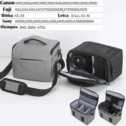 Bolso de hombro de nailon para cámara DSLR, estuche portátil para fotógrafo para Sony, Nikon, Canon, Panasonic, bolso cruzado para equipo