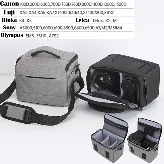 Bolso de hombro de nailon para cámara DSLR, estuche portátil para fotógrafo para Sony, Nikon, Canon, Panasonic, bolso cruzado para equipo