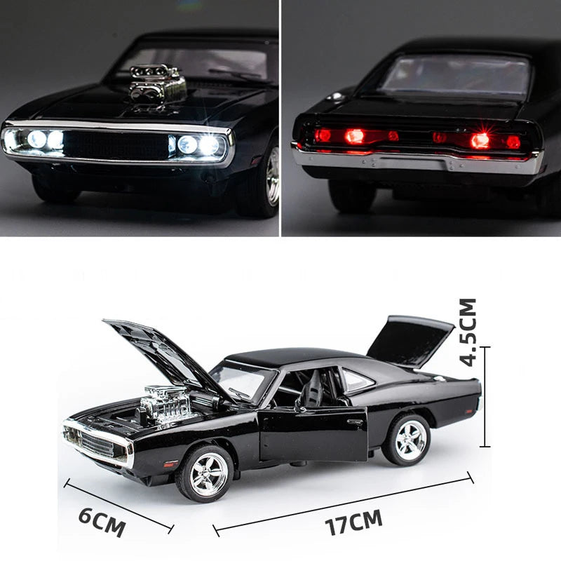 Modelo de coche de aleación para niños, simulación de Challenger Fast &amp; Furious 7, vehículos de juguete fundidos a presión, juguetes de decoración para niños, 1:32