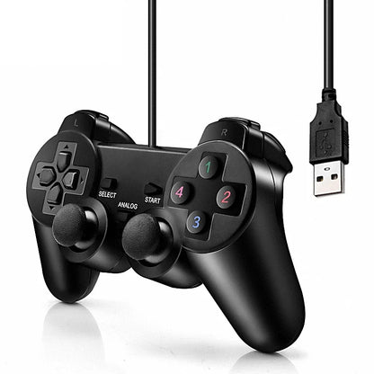 Mando con cable USB para PC, Joypad para Windows, ordenador portátil, color negro