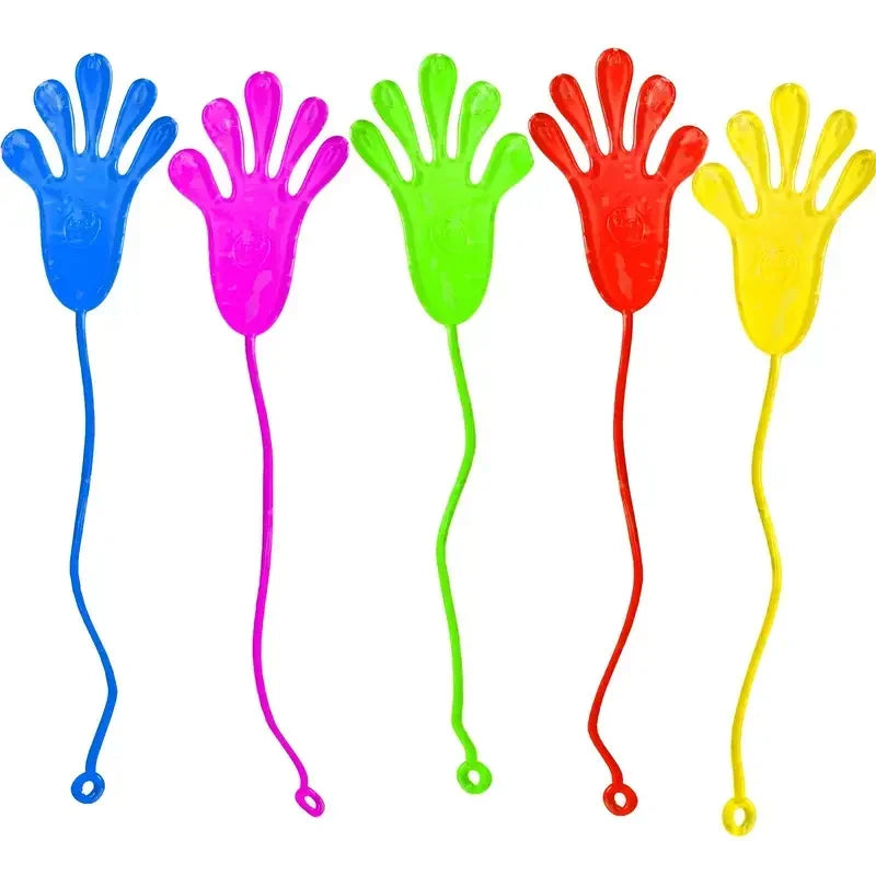 100/6pcs Wacky Fun Sticky Hands: 2 Inches Stretchy Sticky Fingers for Kids' Party Favor Sets & Birthday Party Favors!