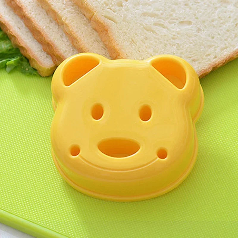 Molde para sándwich de 2 piezas, molde para pan con forma de coche, oso, gato, conejo, dispositivo de repujado para galletas, cortador de galletas de corteza, herramientas de pastelería para hornear